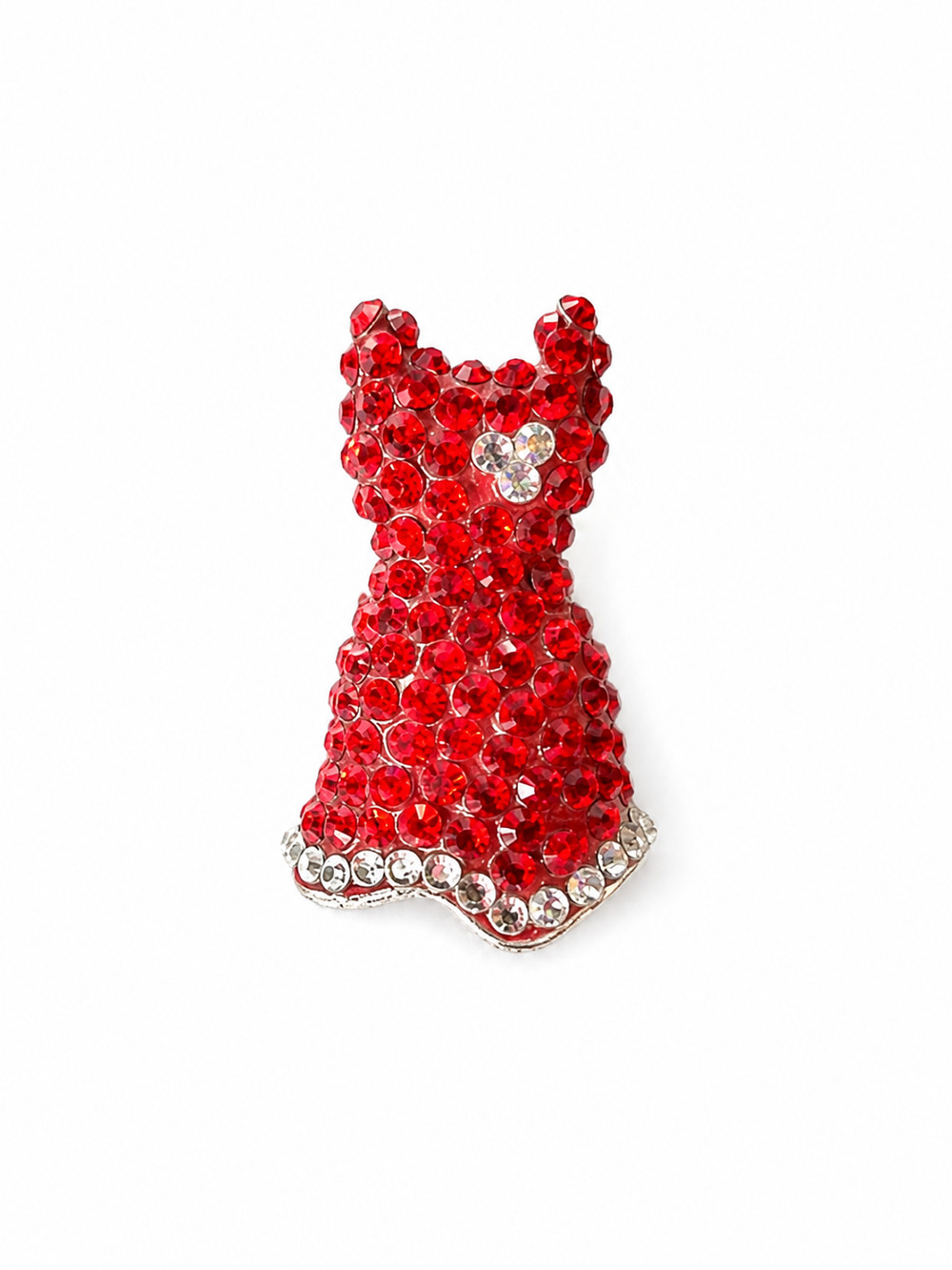 AHA Go Red For Women Rhinestone Red Dress Pin American Heart Association Brooch